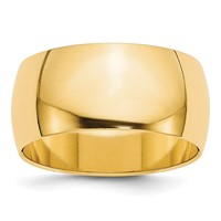 14K 9mm Yellow Gold Ltw Half Round Band view 1