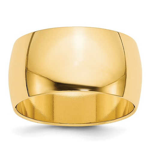10K 10mm Yellow Gold Ltw Half Round Band, Size 4