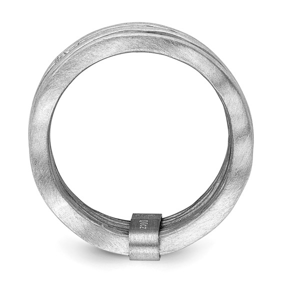 Sterling Silver Satin finish multirow CZ ring-Rhodium