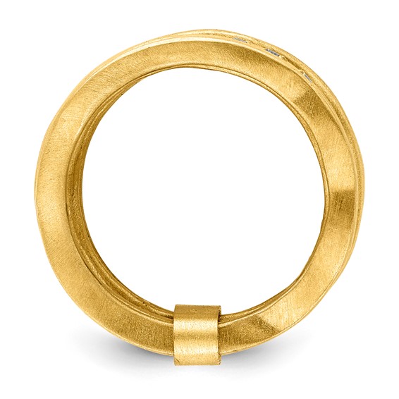 Sterling Silver Satin finish multirow CZ ring-Yellow