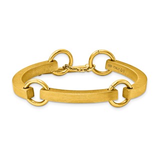 Sterling Silver Yellow Plate small Vicenza Staus Link Bracelet