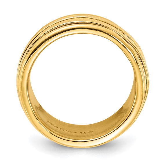 Sterling Silver Gold-plated Wrapped Textured Size 5 Ring