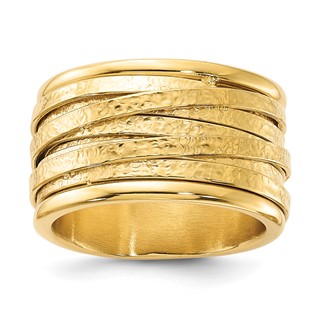 Sterling Silver Gold-plated Wrapped Textured Size 5 Ring