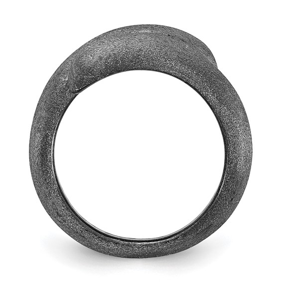 Sterling Silver Black Rhodium-plated Satin Size 7 Ring