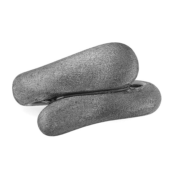 Sterling Silver Black Rhodium-plated Satin Size 7 Ring