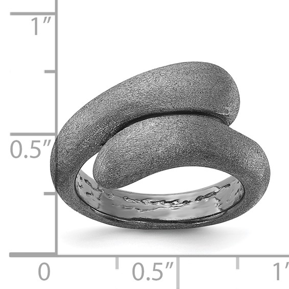 Sterling Silver Black Rhodium-plated Satin Size 7 Ring