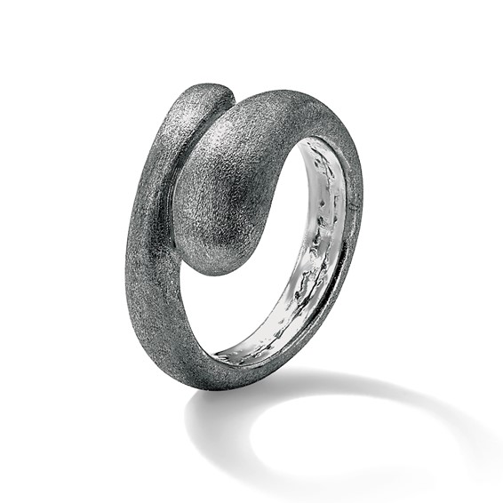 Sterling Silver Black Rhodium-plated Satin Size 8 Ring