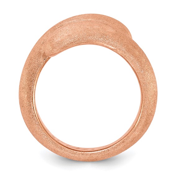 Sterling Silver Rose-tone Satin Size 6 Ring