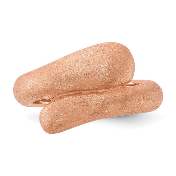 Sterling Silver Rose-tone Satin Size 6 Ring