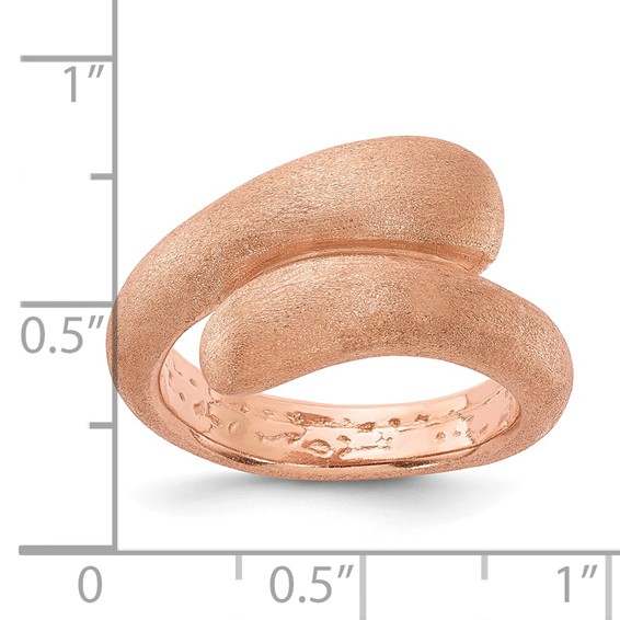 Sterling Silver Rose-tone Satin Size 6 Ring