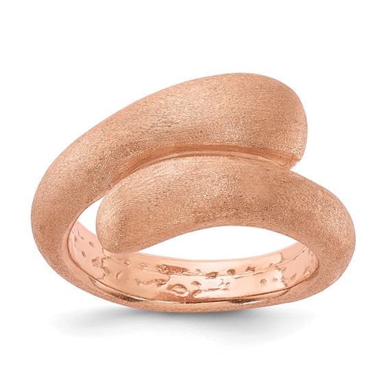 Sterling Silver Rose-tone Satin Size 6 Ring