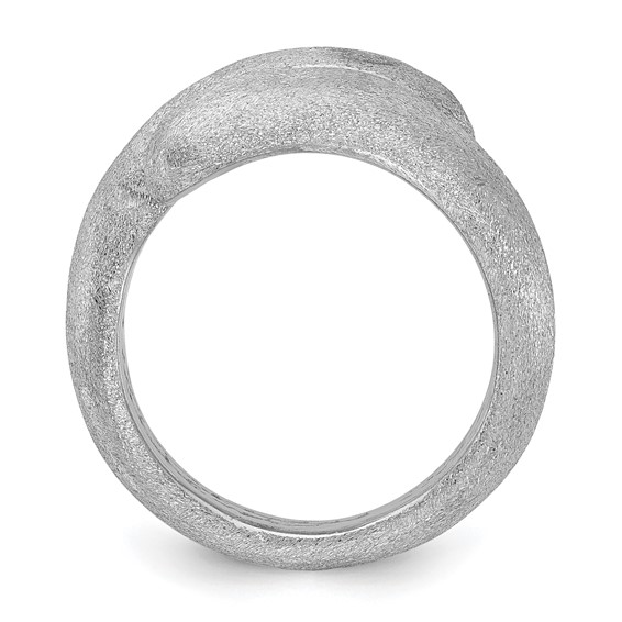 Sterling Silver Rhodium-plated Satin Size 5 Ring
