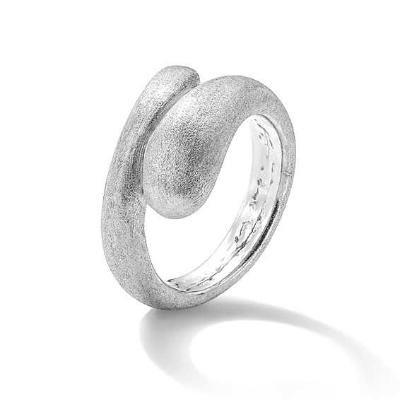 Sterling Silver Rhodium-plated Satin Size 9 Ring