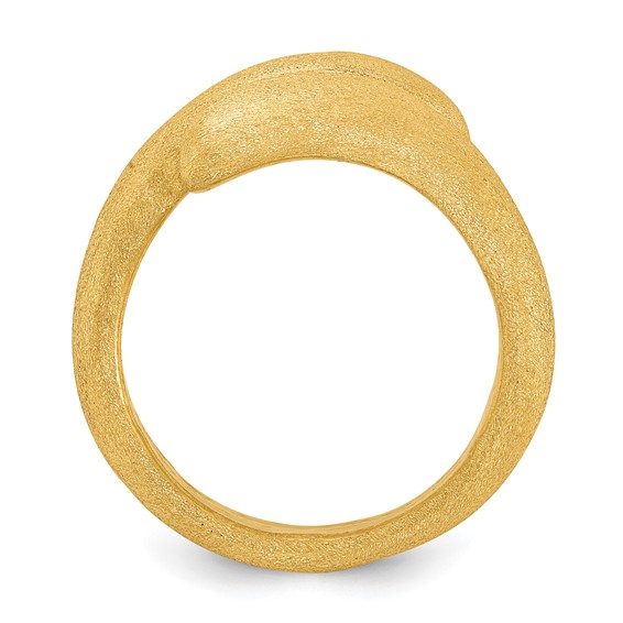 Sterling Silver Gold-tone Satin Size 10 Ring