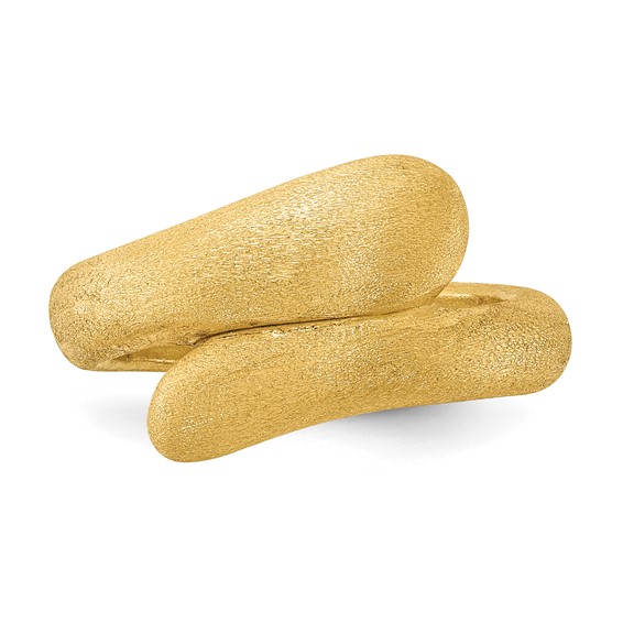 Sterling Silver Gold-tone Satin Size 10 Ring