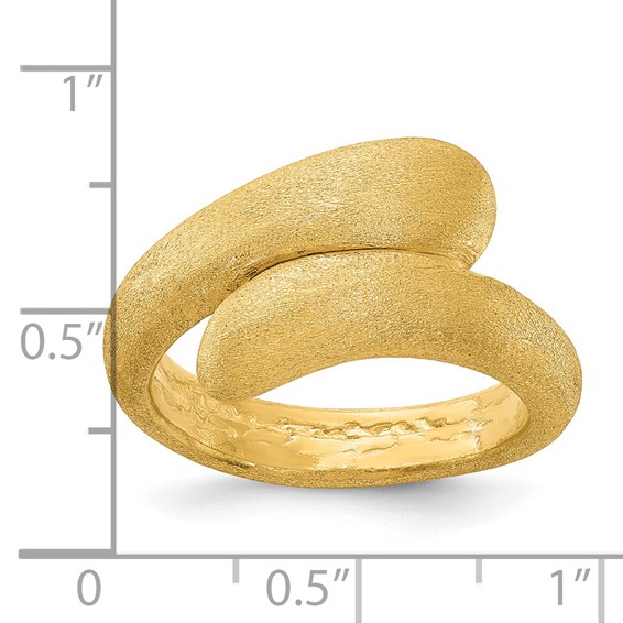 Sterling Silver Gold-tone Satin Size 10 Ring