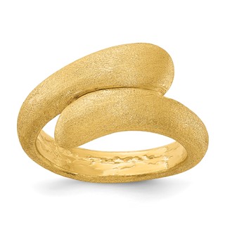 Sterling Silver Gold-tone Satin Size 10 Ring