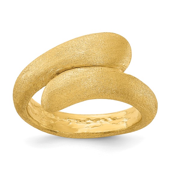 Sterling Silver Gold-tone Satin Size 10 Ring