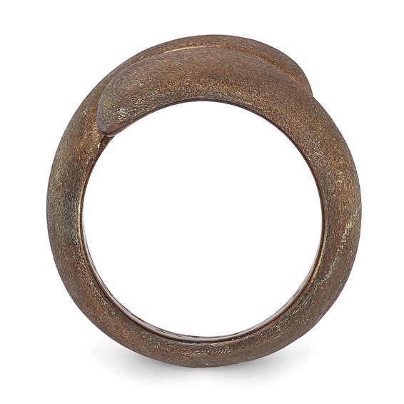 Sterling Silver Satin Chocolate Size 8 Ring