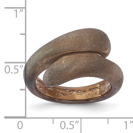 Sterling Silver Satin Chocolate Size 8 Ring