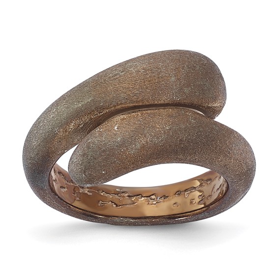 Sterling Silver Satin Chocolate Size 7 Ring