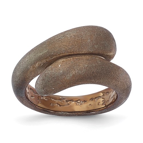 Sterling Silver Satin Chocolate Size 8 Ring