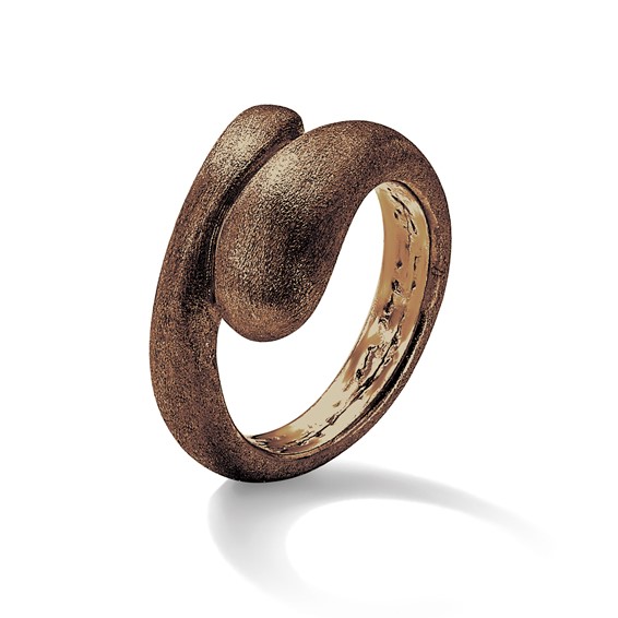 Sterling Silver Satin Chocolate Size 8 Ring