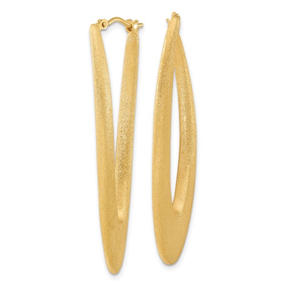 Affordable Expressions Sterling Silver Gold-plated Elongated Brushed Oval Hoops