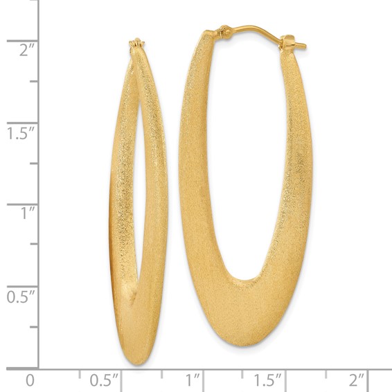 Affordable Expressions Sterling Silver Gold-plated Elongated Brushed Oval Hoops
