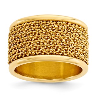 Sterling Silver dia-cut Wire Wrapped Cigar Band Ring- 18kt yellow gold plat