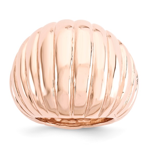 Sterling Silver domed ring-electroform-rose