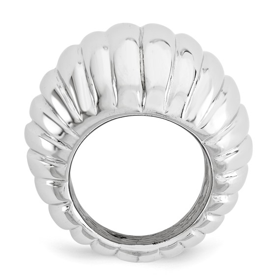 Sterling Silver domed ring-electroform-rhodium