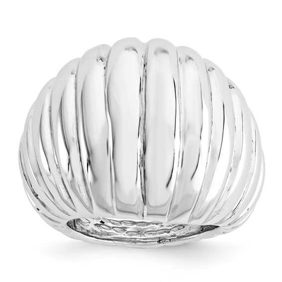 Sterling Silver domed ring-electroform-rhodium