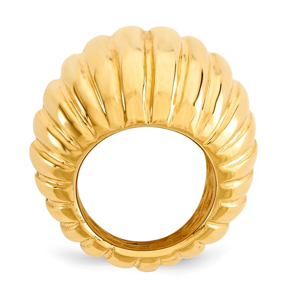 Sterling Silver domed ring-electroform-yellow