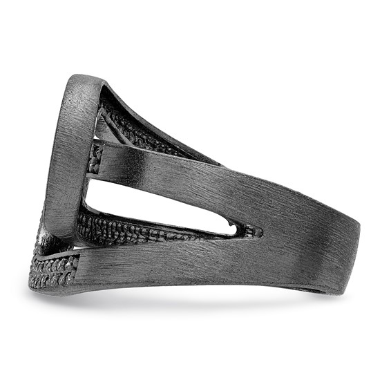 Sterling Silver interlocking swirl ring with CZ-bl Size 9