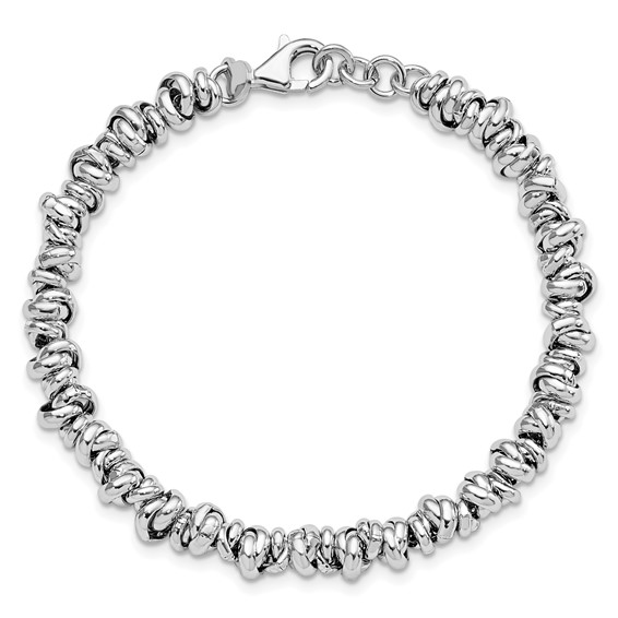 Sterling Silver Rhodium-plated Love Knot Link Bracelet