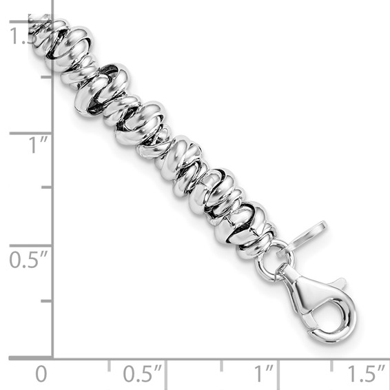 Sterling Silver Rhodium-plated Love Knot Link Bracelet