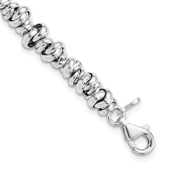 Sterling Silver Rhodium-plated Love Knot Link Bracelet