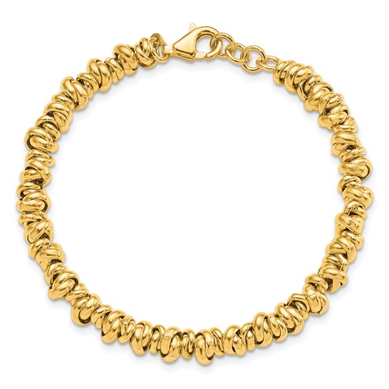 Sterling Silver Gold-tone Love Knot Link Bracelet