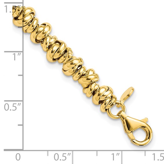 Sterling Silver Gold-tone Love Knot Link Bracelet