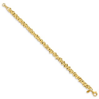 Sterling Silver Gold-tone Love Knot Link Bracelet-7 1/4