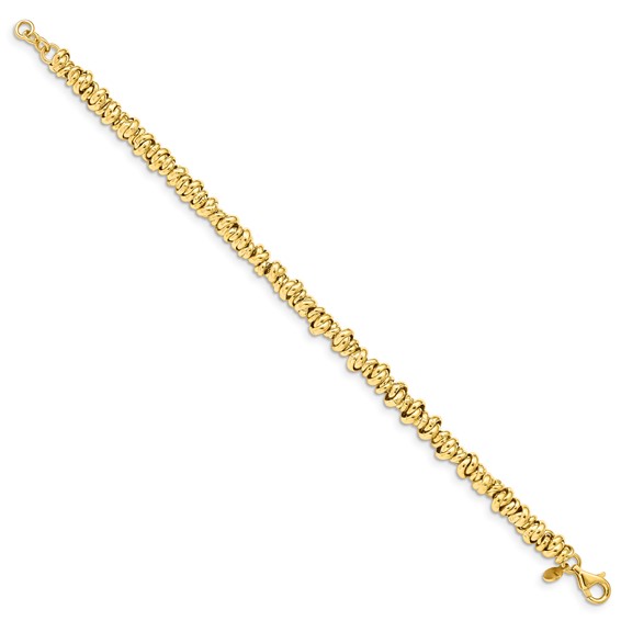 Sterling Silver Gold-tone Love Knot Link Bracelet-7 1/4