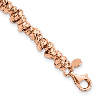 Sterling Silver Rose-tone Love Knot Link Bracelet