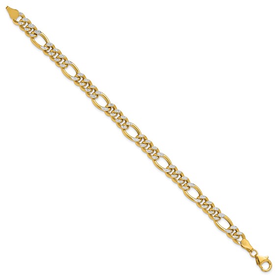 14K Diamond Cut Figaro Bracelet-8