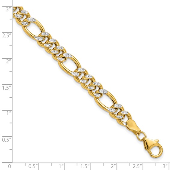 14K Diamond Cut Figaro Bracelet-8