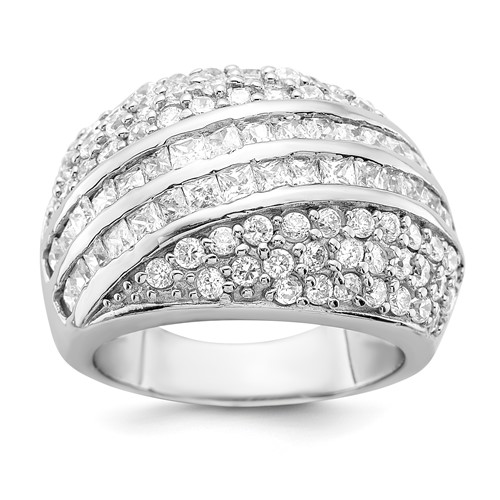 Sterling Silver CZ Dome Ring