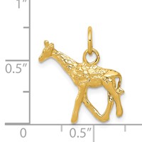 14K Yellow Gold Solid Polished 3-D Giraffe Charm view 4