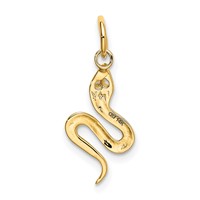 14K Yellow Gold Solid Polished Snake Charm view 3