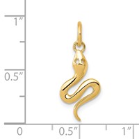 14K Yellow Gold Solid Polished Snake Charm view 4