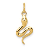 14K Yellow Gold Solid Polished Snake Charm view 1